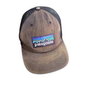 Patagonia Brown Distressed Mesh Back Trucker Snapback Hat Cap One size